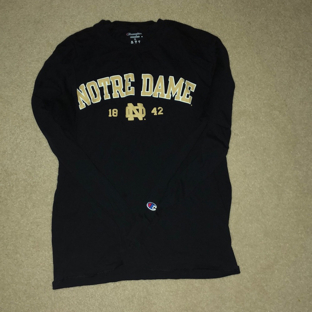 Medium Champion Notre Dame Long Sleeve T Shirt